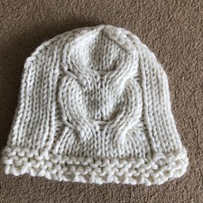 cappello berretto donna panna maglia cavo