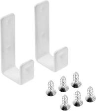 2pcs Heavy Duty Bunk Bed Ladder Hooks, 1 Inch White PVC Coated Metal J 