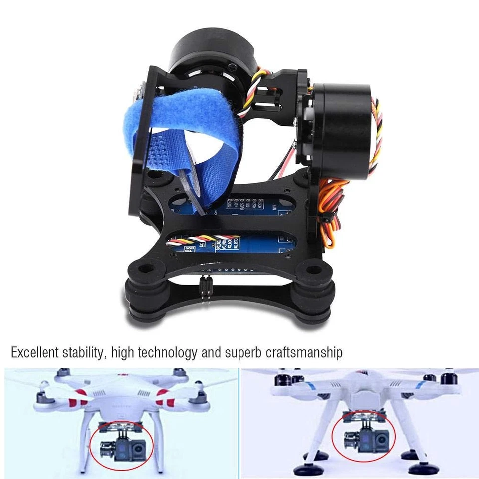 Cardán cámara drone RC, placa metálica sin escobillas BGC 2. para cuadricóptero 3/+/4 Foto 3 de 4