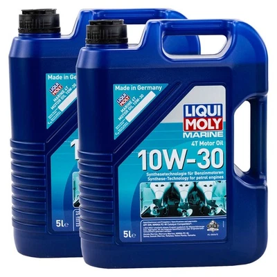 L'Huile De Moteur Huile Liqui Moly Marine 4T 10W-30 2 X 5 Litre Bateau Bootsöl - Photo 1/4
