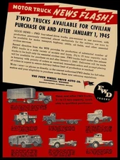 1944 FWD Four Wheel Drive Trucks WW 2 Theme NEW Metal Sign: 12x16" Ships Free