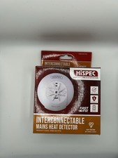 Hispec HSSA/HE/FF Mains Heat Alarm Detector Interconnectable Fire Safety