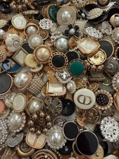 10PC Vintage Rhinestone Gemstone Metal Shank Metal Buttons Assortment