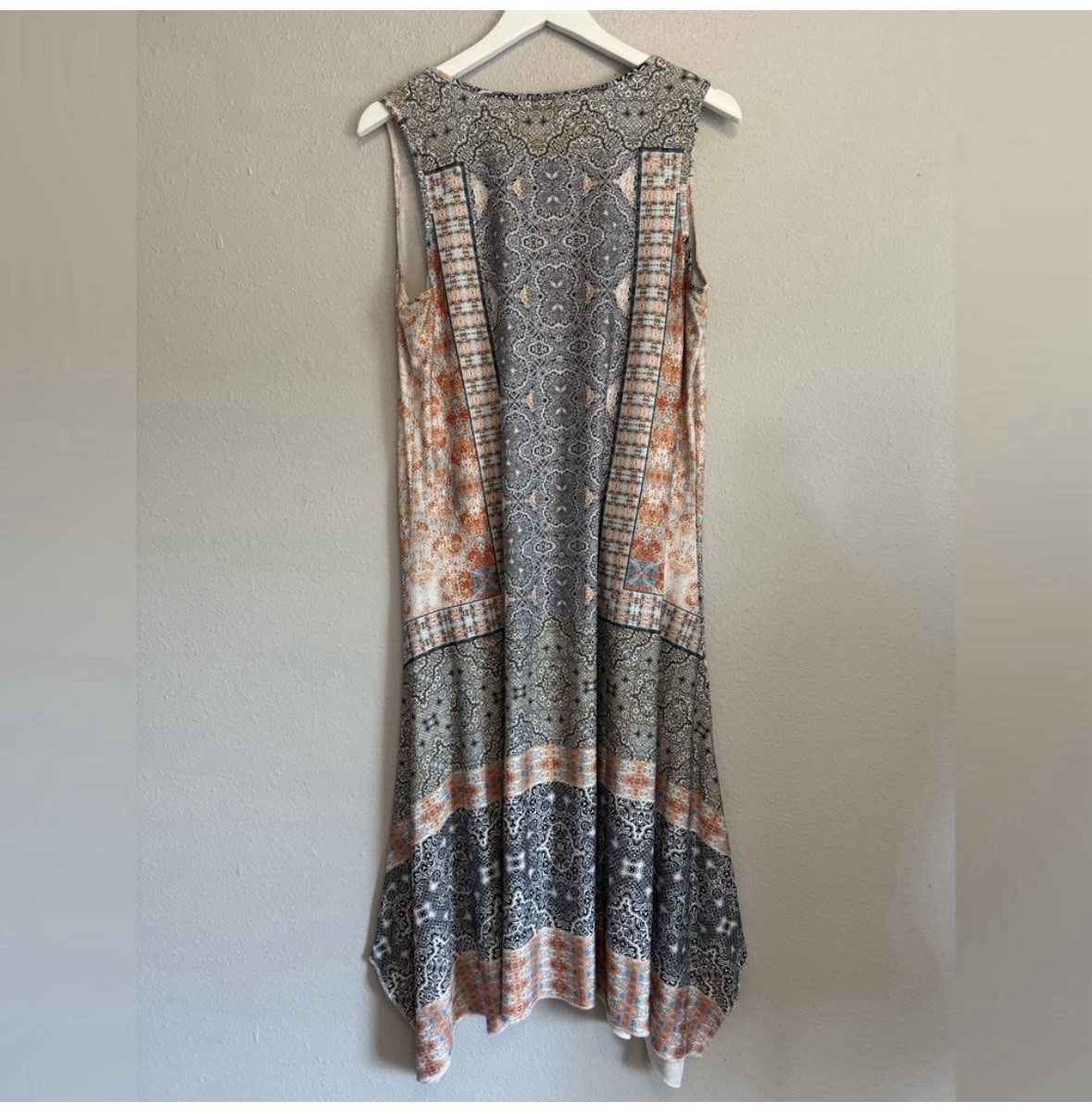 One World Women's Medium Patchwork Print Dress Cr… - image 2