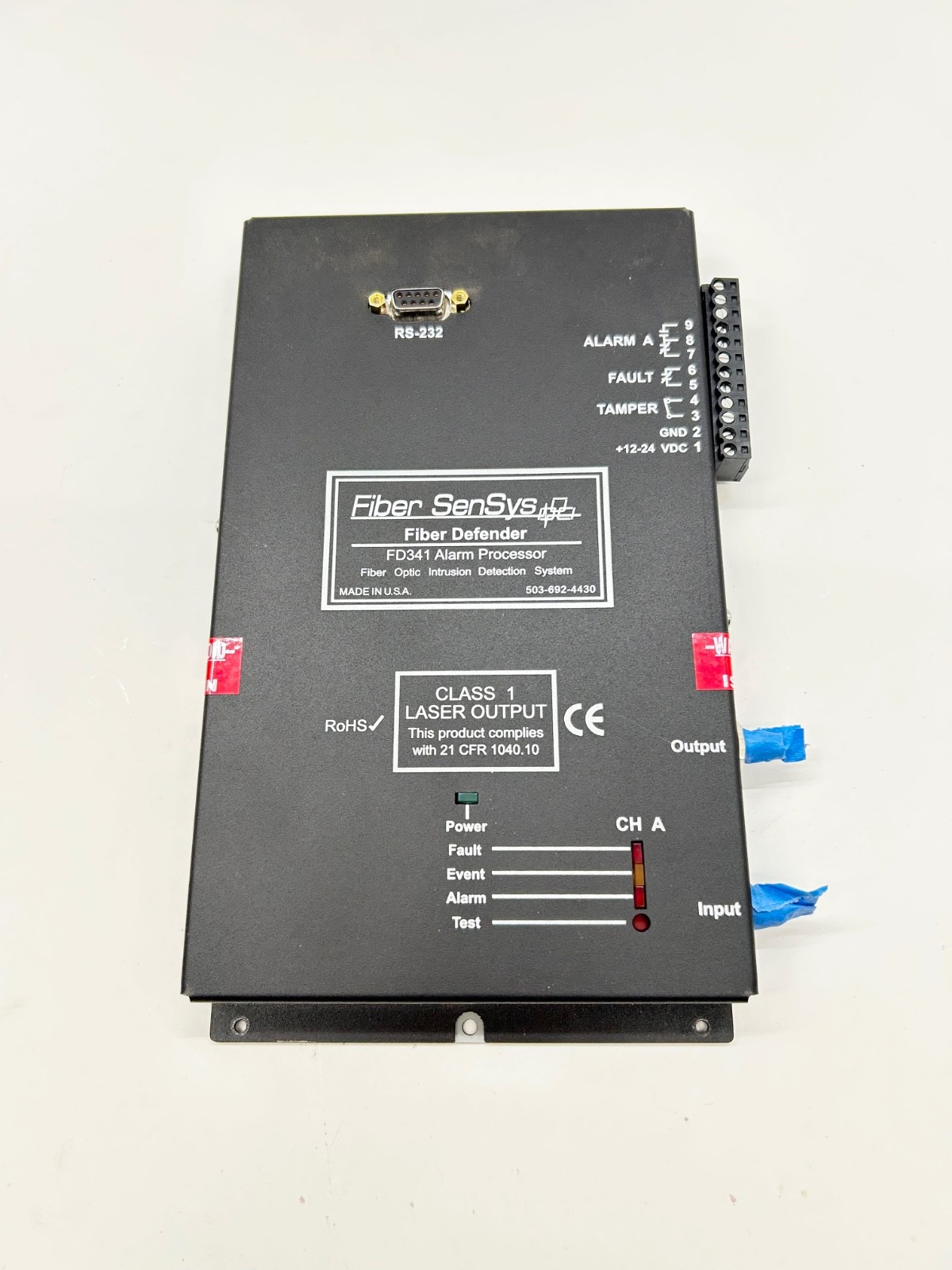 Fiber SenSys FD341 Fiber Defender Alarm Processor APU Fiber Optic Security