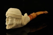 Big Chief & Snake Block Meerschaum Pipe with fitted case 14905
