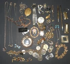 Gold Tone Filled Plated Vintage Costume Jewelry Necklaces Watches Scrap or Wear