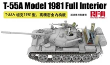 RYE FIELD 5155 1/35 T-55A Tank 1981 Full Interior Workable Suspension & Track