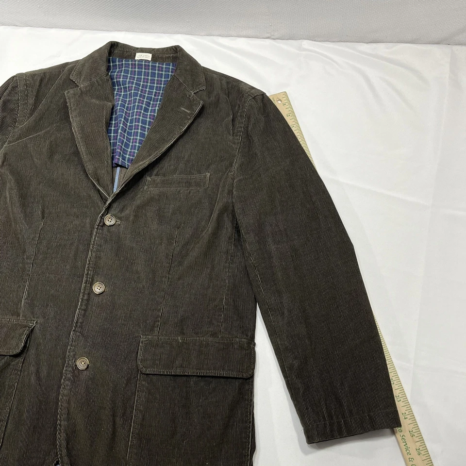 J.Crew 复古绳棕色西装外套男式中号 3 按钮经典秋季运动外套 — 第 4/4 张图片