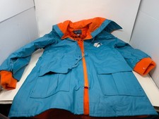 Vintage Miami Dolphins NFL Hooded Jacket Teal Orange Youth XL 16-18 262