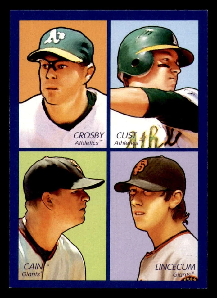 UD Goudey 2009 4 en 1 azul y verde #41 Bobby Crosby-Jack Cust-Tim Lincecum-Matt Foto 2 de 4