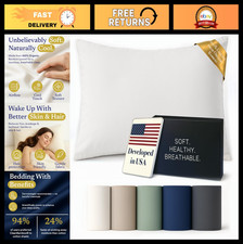 Set of 2 Cooling Pillowcases - 100 Organic Bamboo Lyocell - Soft Standard Size