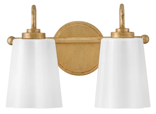 Lark 85412 Honey 2 Light 14"W Vanity Light - Brass - Picture 1 of 5