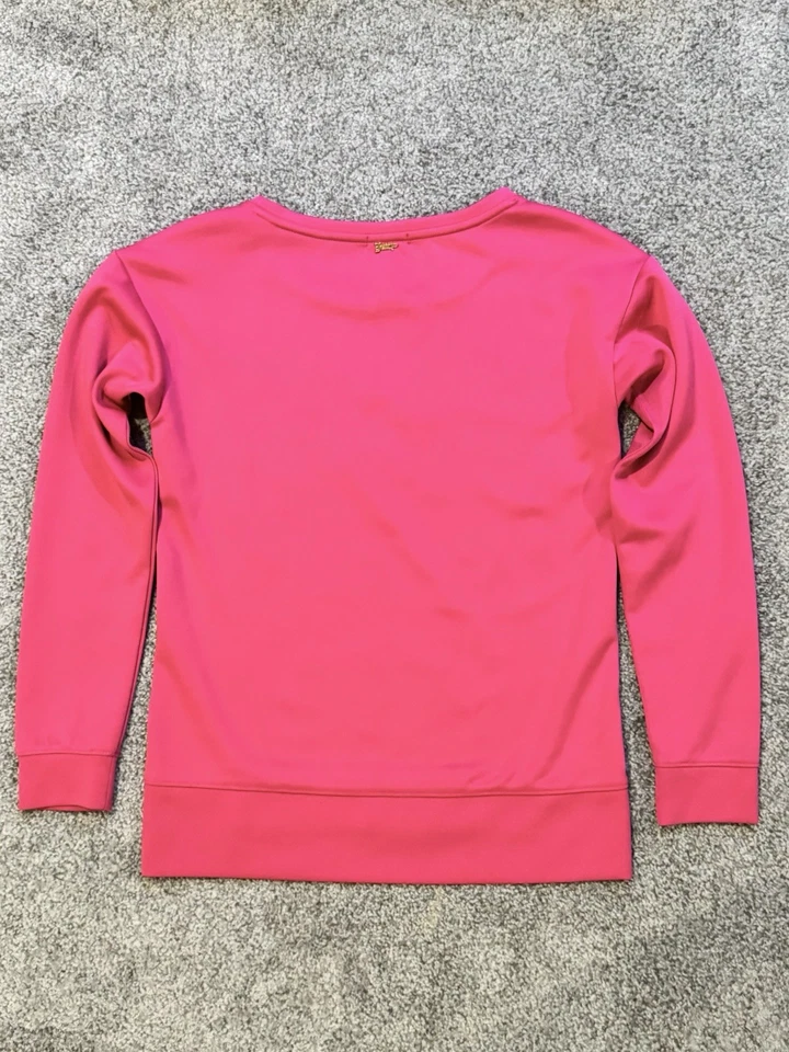 VTG Y2K Juicy Couture Hot pink Meow Comic Sequin Scuba Crewneck Sweatshirt Sz XS - Image 3 of 4