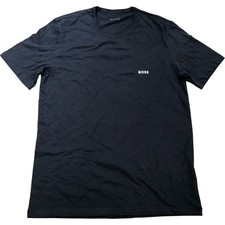 Image of Hugo Boss Men's T-Shirt Size L Casual Fit Navy Blue Cotton Crew Neck