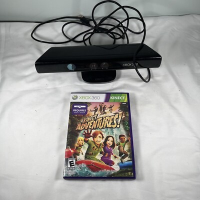 Genuine Microsoft Xbox 360 Kinect Connect Black Sensor Bar Model #1414 + Game!