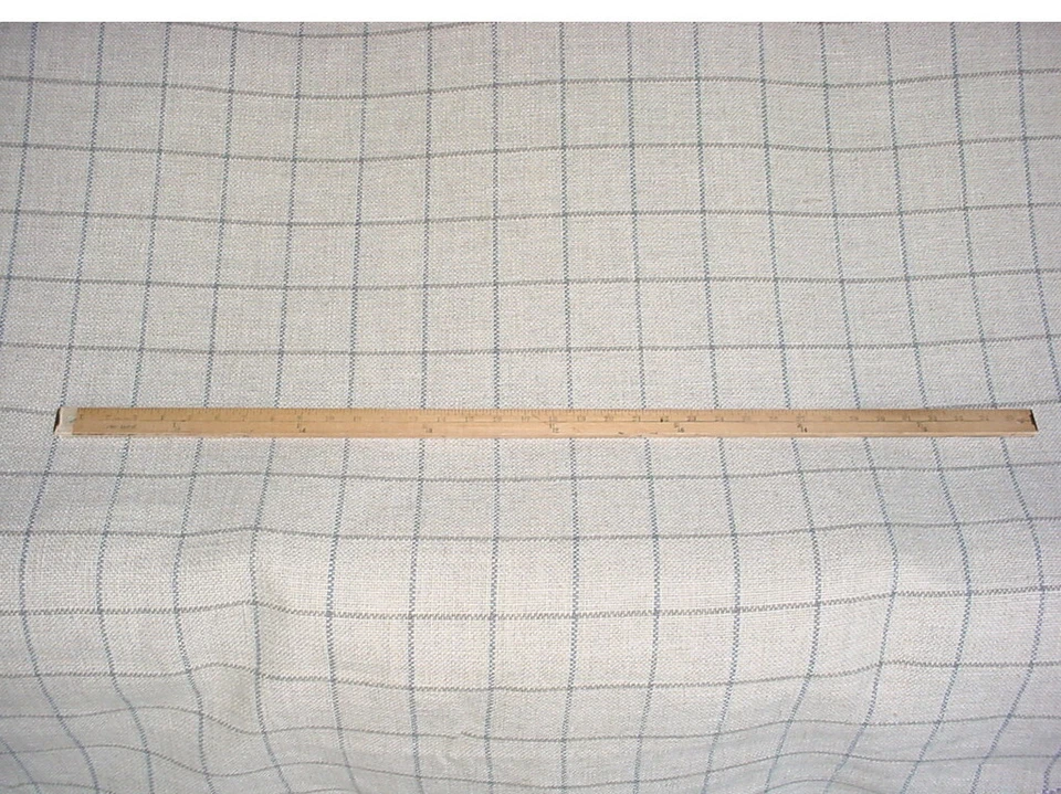5-1/8Y Clarence House 1891001 Lawrence Oyster Plaid Burlap Upholstery Fabric - Image 2 of 4