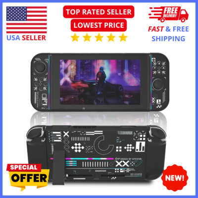 Protective Switch Case   Carrying Cover w/ Tempered Glass & Thumb Grips