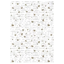 Premium Wrapping Paper Set of 4 Sheets 34"x25" White Heart Design