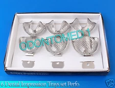6 Dental Impression Trays set PERFO Denture Instruments (Papri)