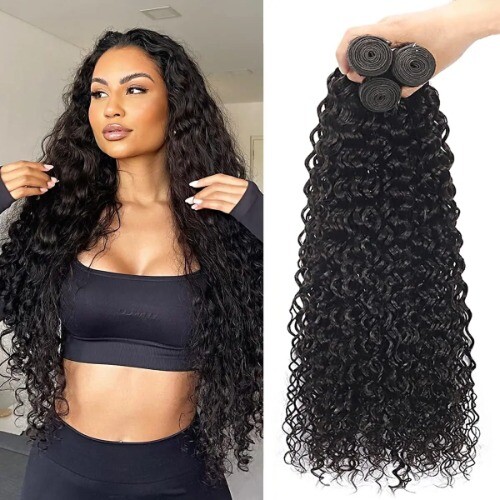 Water Wave Bundles Human Hair Peruvian Hair Bundle Raw  display picture 2