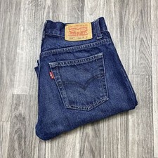 LEVI'S 505 Straight Leg Mid Rise Dark Wash Blue Denim Jeans Boy's Size 14 R