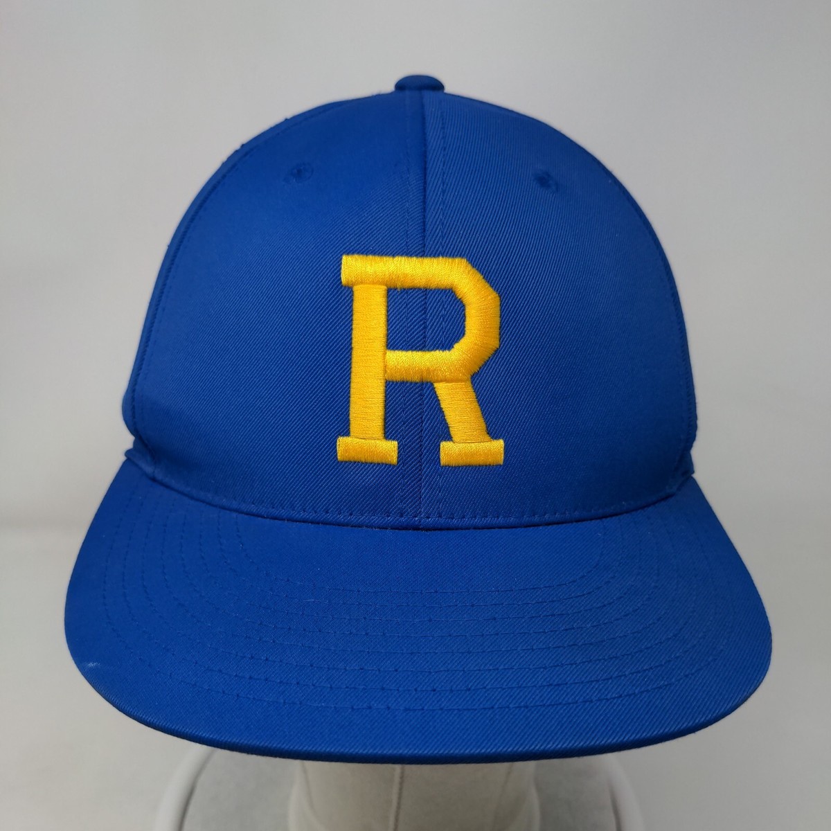 R Logo Fitted Hat Blue S-M Embroidered Lightweight