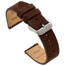 Suede Quick Release Watch Band - Dark Brown - 18, 20 or 22mm