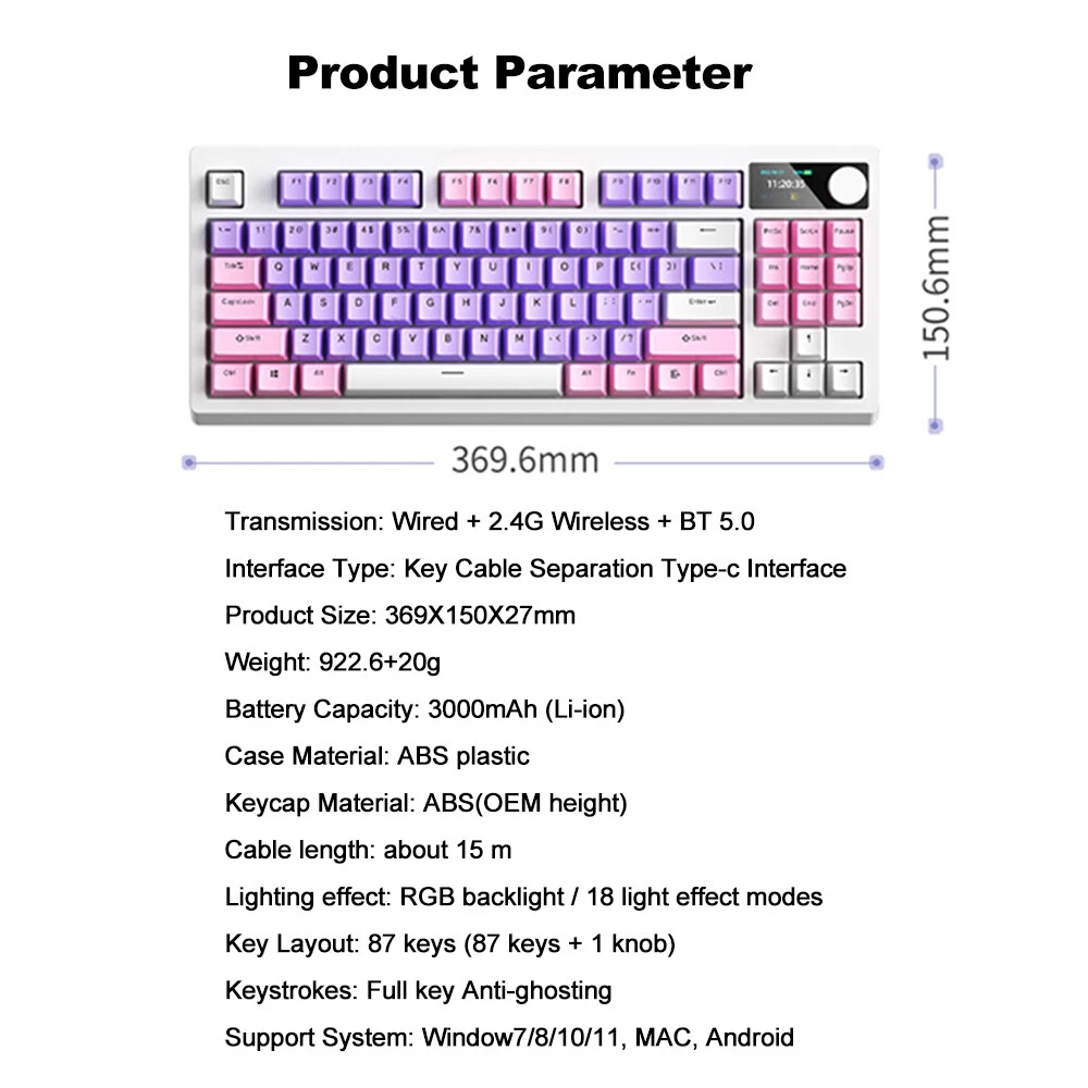 K87 Mechanical Keyboard with Three W5K6 Switches for Ultimate Precision