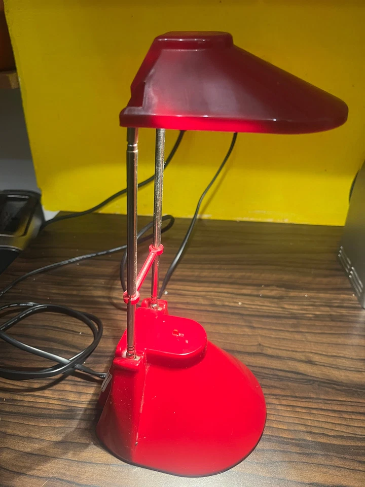 1980er Fuder Memphis Style Schreibtischlampe rot  Tischleuchte Teleskoplampe 50c - Bild 2 von 4