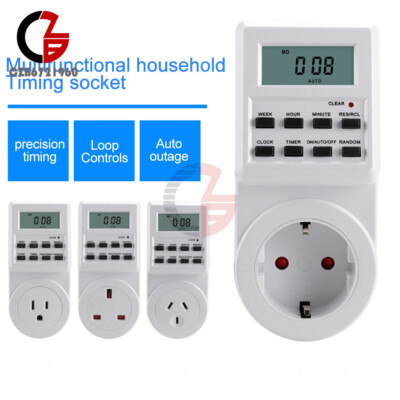 Programmable Electrical Plug-in Power Socket Timer Switch Outlet Time 50Hz/60Hz