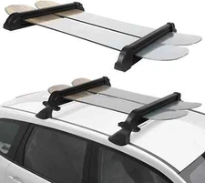 OUTPRIZE Ski Rack for Roof Rack, Aluminum Snowboard Rack with Key Lock
