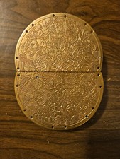 Brass oval belt buckle 2-piece medieval sew-on SCA Cosplay Faire