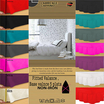 LUXURY PLAIN DYED PLEATED POLY COTTON PLATFORM BASE VALANCE SHEETS IN ALL SIZES.