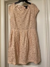 forever 21 womens lace dress peach L