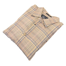 Vintage Burberrys Plaid Shirt Mens XL 100% Cotton Equestrian Knight Made in USA