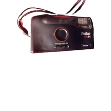 Vivitar PS44 Film Camera Black - For Parts, Rewinder Not Working Proper. Film In