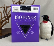 ISOTONER Vintage 1988 Pantyhose Size 1 Silky Sheer Black Tie