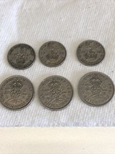 Lot of 6 Two Shillings & one shilling 3+3 dates 1947,48,49,50,51 fid def