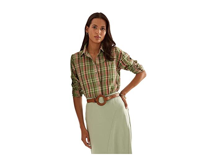 plaid cotton twill shirt ralph lauren