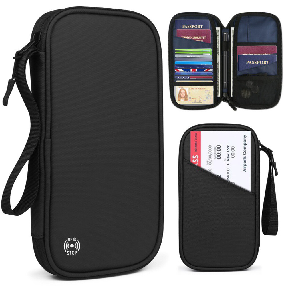 RFID-Blocking Family Travel Wallet Passport Holder & Document Organizer Case  -image
