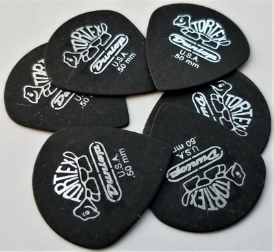 Dunlop 482R Tortex Black Jazz lll guitar picks 6 pack .50mm