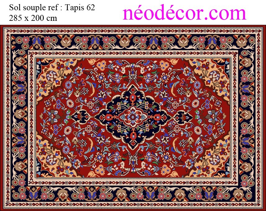 Tapis 62 Linodécor grand tapis de salon moderne 285 x 200 cm revêtement de sol durable