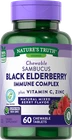 Sambucus BLACK ELDERBERRY Elderberry Vitamin C & Zinc 60 Veggie Chewable Tablets
