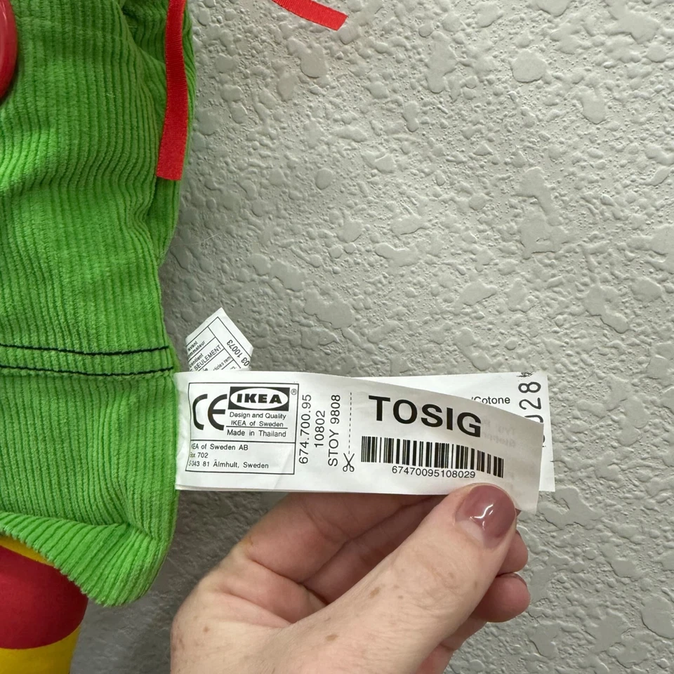 Juguete suave payaso Ikea Tosig con bolsillo trasero con cremallera Foto 3 de 4