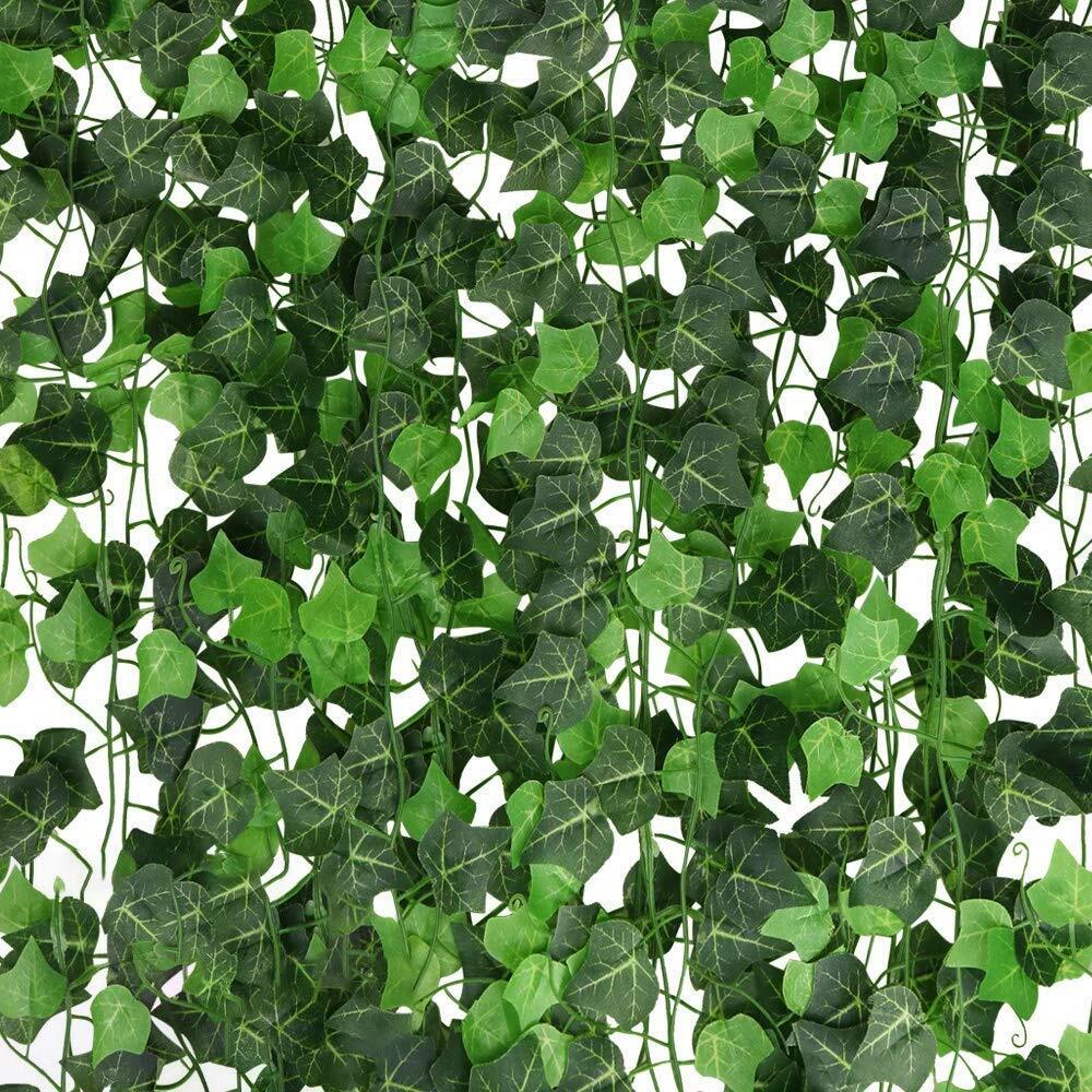 84 ft-12 Pack Artificial Ivy Garland Hanging Vines for Bedroom Wedding Party ...