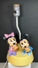 Vintage Baby Mickey  Minnie Mouse Nursery Lamp  Nightlight - NO SHADE