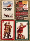 Vtg 4 Single Swap Playing Cards Coca-Cola Coke Santa Signs Southwest Airlines