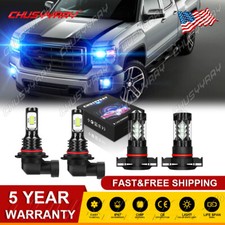 For GMC Sierra 1500 2014-2016 - 4PCs 8000K LED Headlights + Fog Lights Bulbs Kit