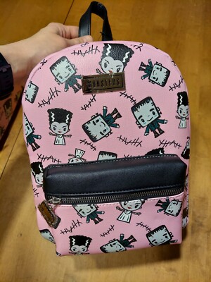 Universal Monsters Chibi Pink Mini Backpack Bookbag Bioworld Frankenstein  Bride